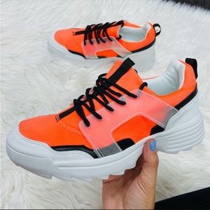 Forever Link Orange Fashion Sneakers: Size 8